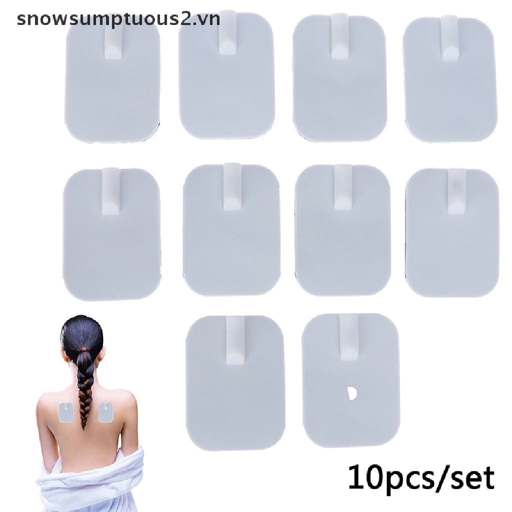 [Hàng mới về] Set 10 miếng dán điện cực 4 * 6cm có thể tái sử dụng thay thế cho máy massage cơ thể
