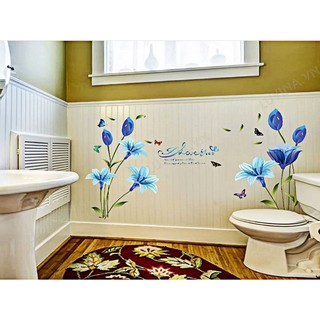 Decal trang trí nhà cửa văn phòng, quán cafe, phòng khách , phòng ăn-HOA BÁCH HỢP XANH