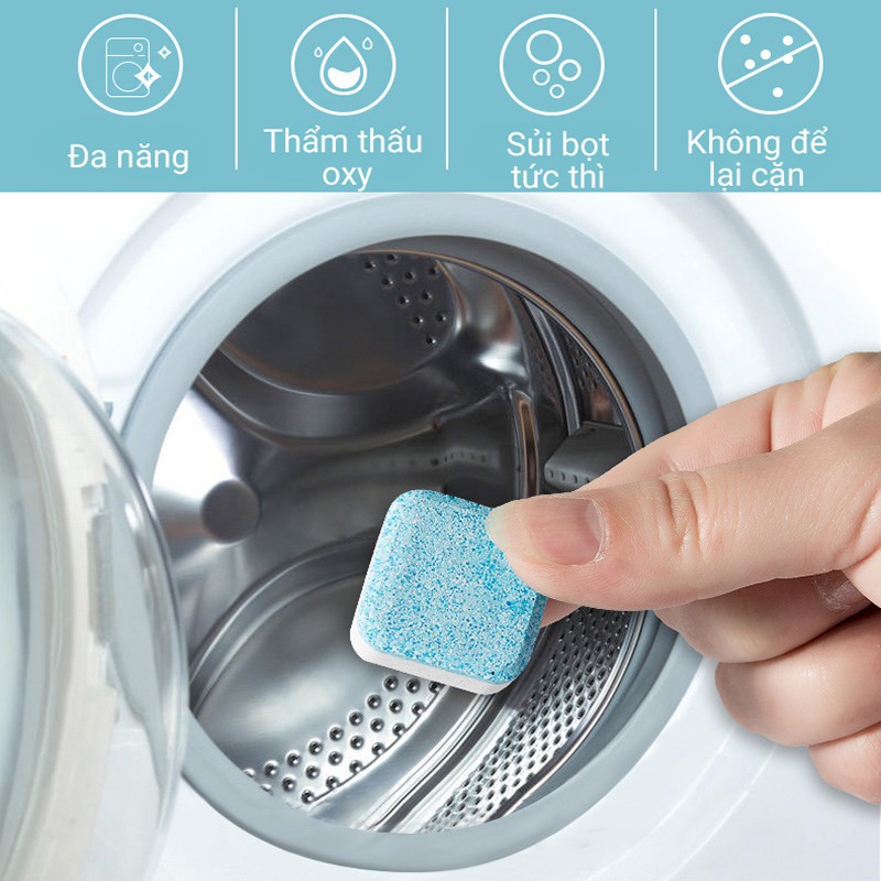 Viên tẩy vệ sinh lồng máy giặt quần áo cửa trước, cửa trên diệt khuẩn