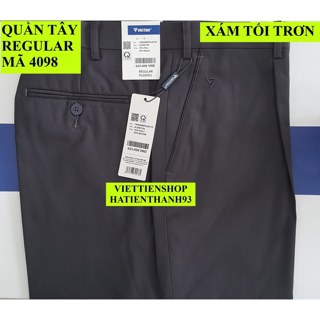 (4098 QTR) QUẦN TÂY VIỆT TIẾN CÓ LY (KO ÔM - REGULAR)