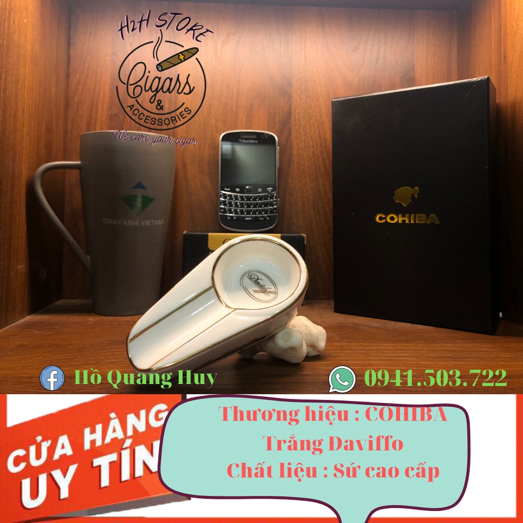 Gạt tàn xì gà, Gạt tàn Cigar 1 điếu sứ cao cấp 4 màu năm 2021 - H2H Phụ Kiện Cigar