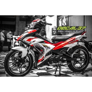 Tem Trùm Exciter 150 Cá mập trắng đỏ
