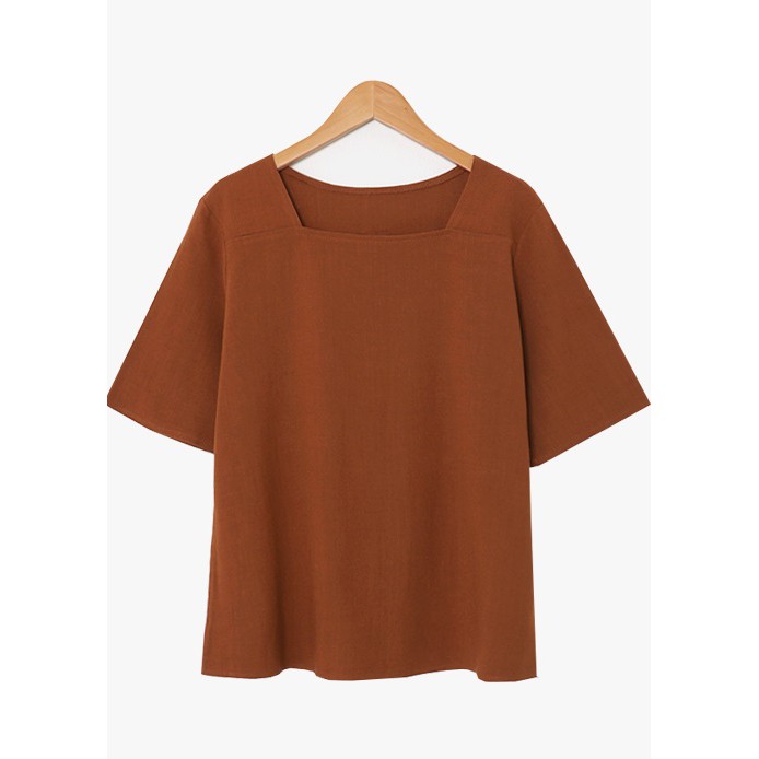 SQUARE NECK BLOUSE T-SHIRT - Áo T-blouse Hàn Quốc