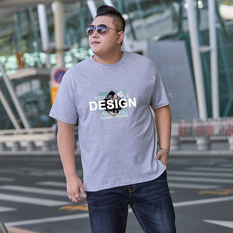 M-8XL Loose Short Sleeve Large Size Boys Short Sleeve Extra Large T-shirt Fat Brother Come in Spot