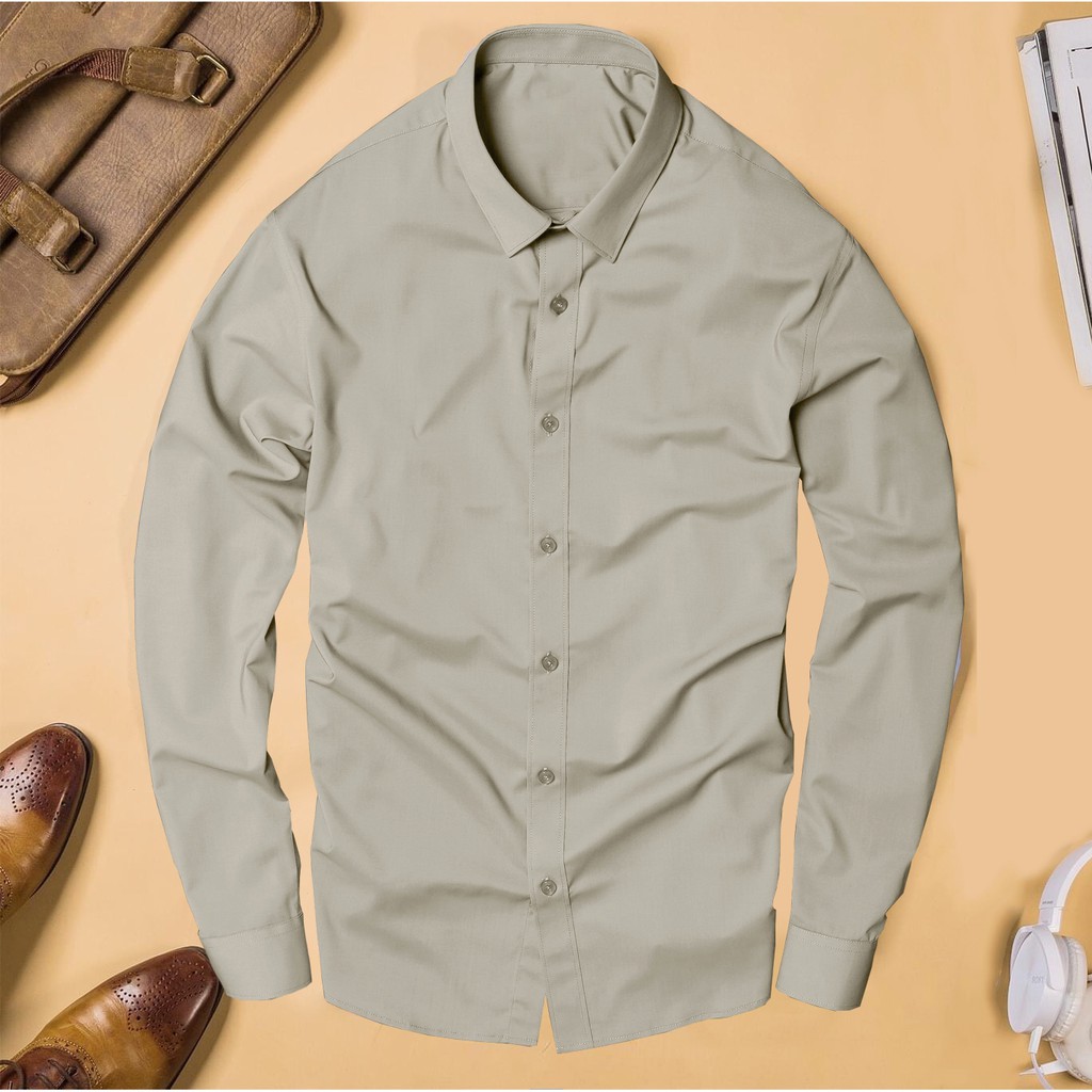 [GIẢM GIÁ 45%] - Áo SƠ MI nam dài tay cổ bẻ vải cotton lụa thái chống nhăn chống xù lịch lãm