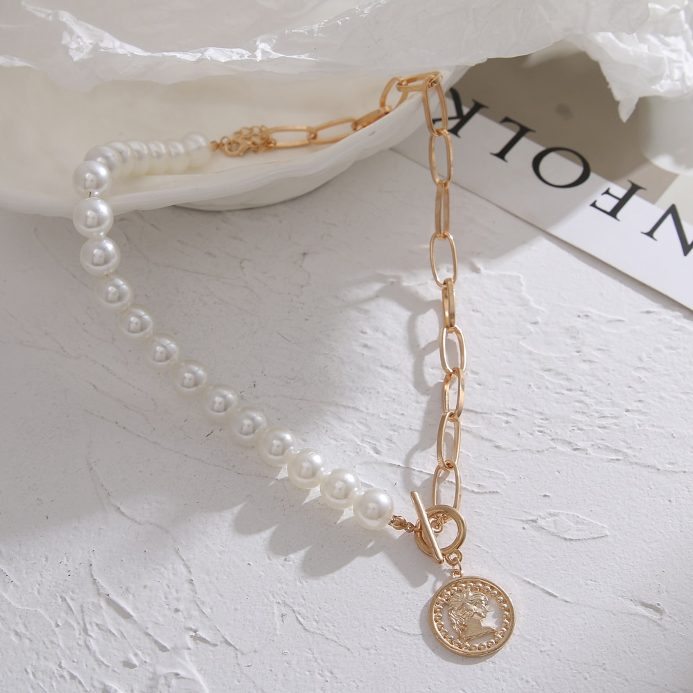 OT Vòng Cổ Choker Đính Ngọc Trai Nhân Tạo Thời Trang Dành Cho Nữ