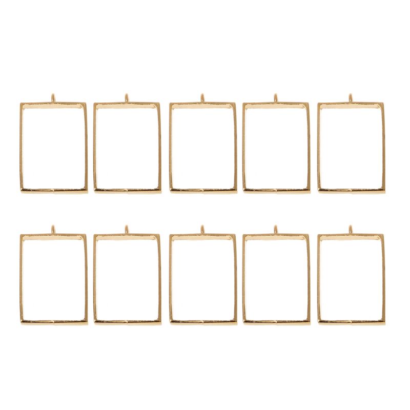 Set 10 Mặt Dây Chuyền DIY Dạng Hở Hình Học Rỗng Bằng Resin