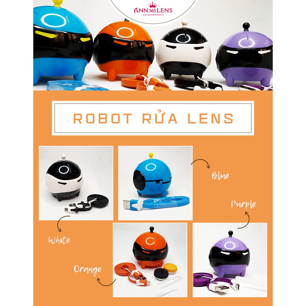 [FULL BỘ]  máy rửa lens đa năng , robot rửa lens bằng pin siêu tiện nghi (máy + cáp điện + khay lens + dụng cụ gắp)
