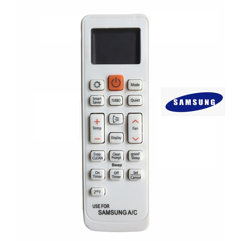 Điều khiển điều hòa Samsung mặt trắng nút cam - Tặng kèm pin - Remote SamSung