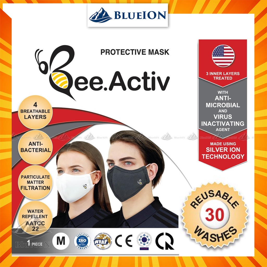 [Tiêu Chuẩn US] Khẩu Trang vải Bee.safe 4 lớp - Chống Thấm nước - Kháng Khuẩn - 30 lần giặt