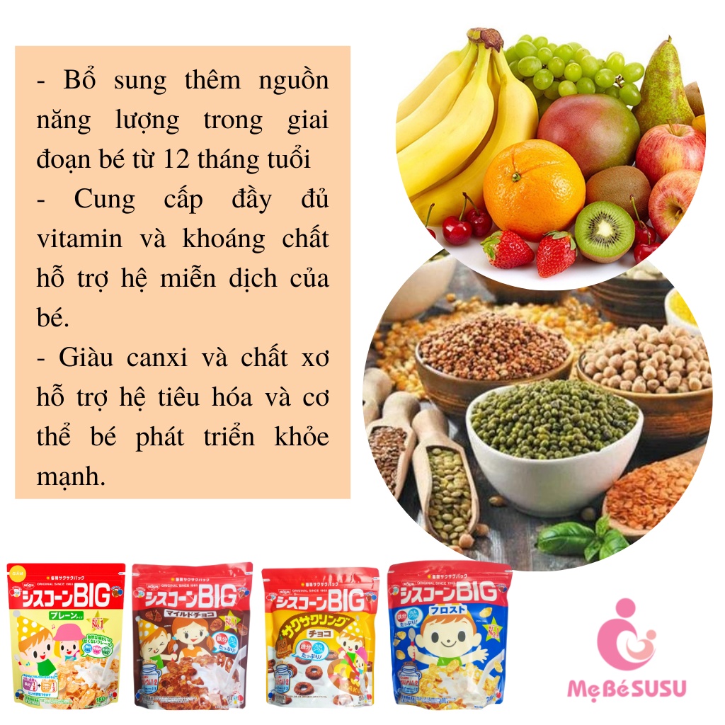 Ngũ cốc Nissin cho bé ăn sáng, ngũ cốc dinh dưỡng tăng cân cho trẻ ăn dặm Nhật Bản T7/2024 - Susu