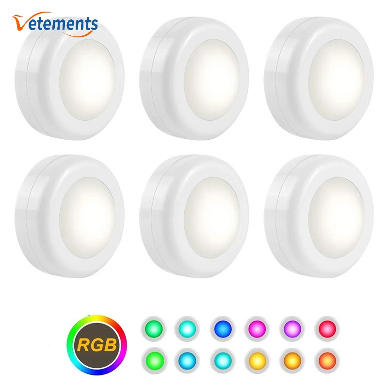 1 Đèn LED Hình Tròn Dán Tường Thay Đổi Màu Sắc Sử Dụng Pin Tiện Lợi