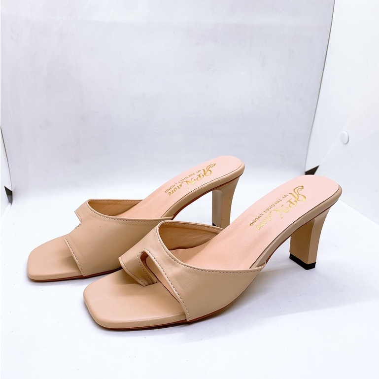 Guốc Cao Gót Dẹp 6p Quai Bảng Xỏ Ngón __LZ140