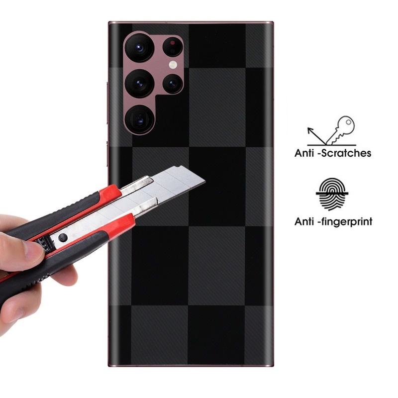 Miếng Dán Sợi Carbon Siêu Mỏng 3D Chống Trầy Xước Cho Điện Thoại Samsung Galaxy S22 Ultra