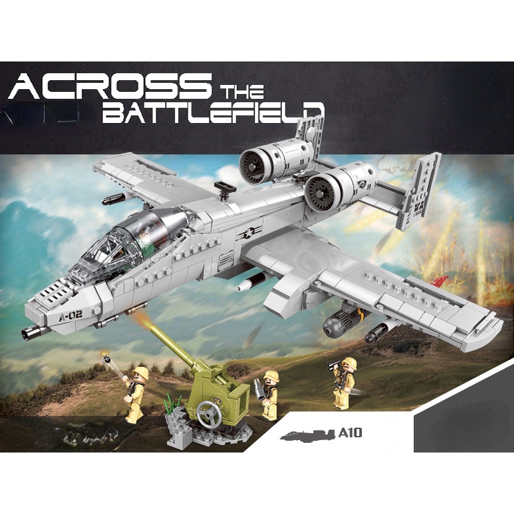 961 Mô Hình Lắp Ráp Máy Bay Chiến Đấu MOC WW2 A-10 Thunderbolt Hog Mới