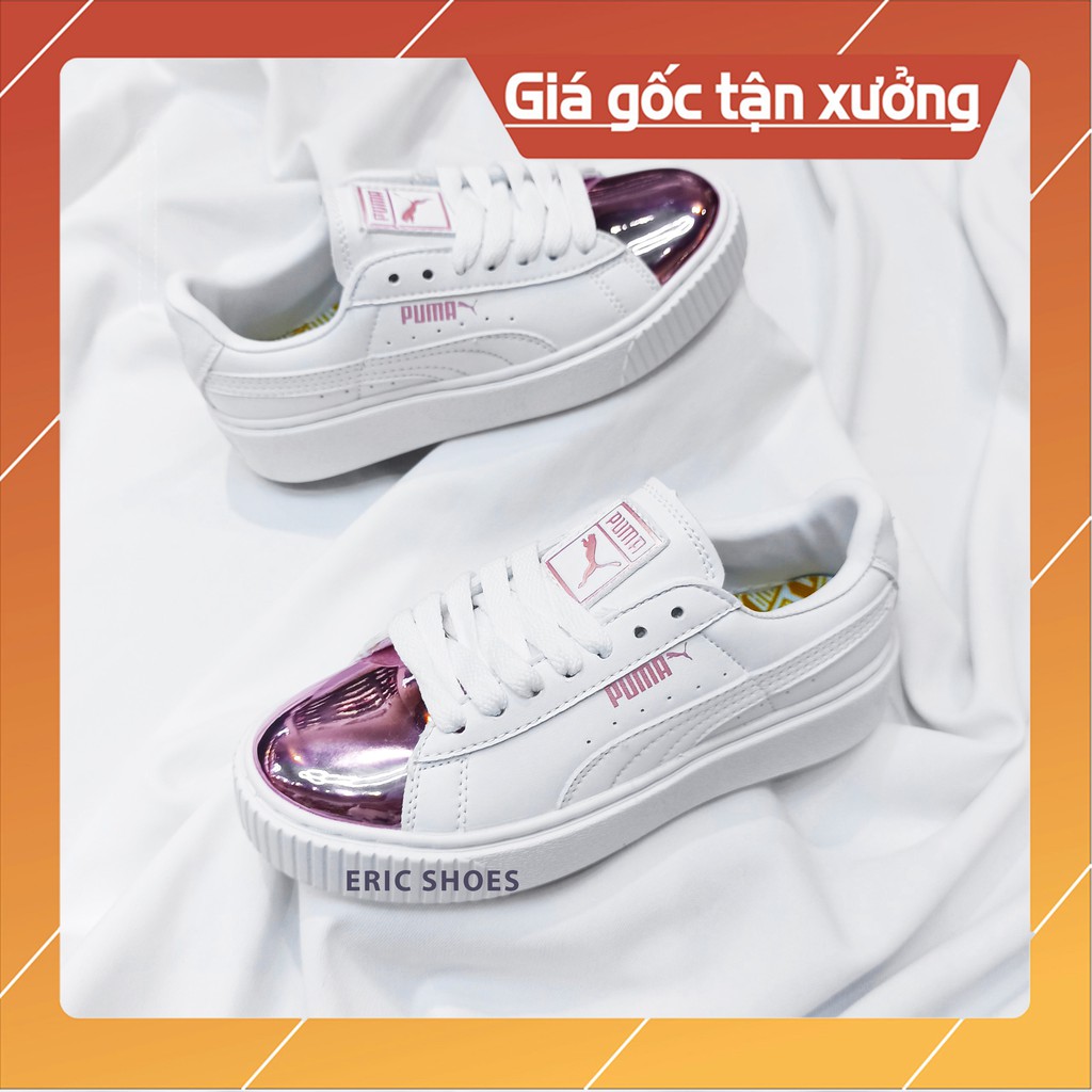 Giày Pu ma trắng form basic nam nữ [FREESHIP + FULL BOX]