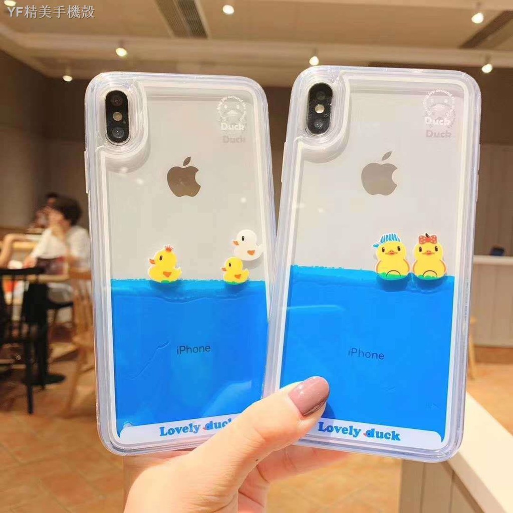 Ốp Lưng Kim Tuyến Nước Hình Con Vịt Cho Iphone11promax Xs / Xr Apple 12 / 7 / 8plus