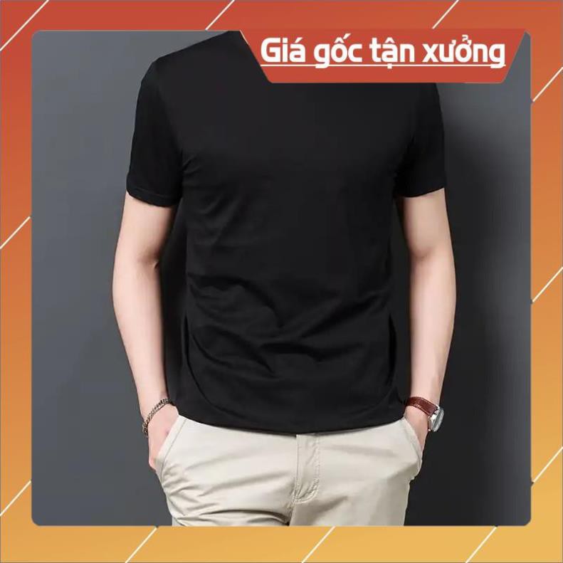Áo thun trơn unisex màu đen trắng, áo phông trơn dáng tay lỡ vải cotton rẻ đẹp