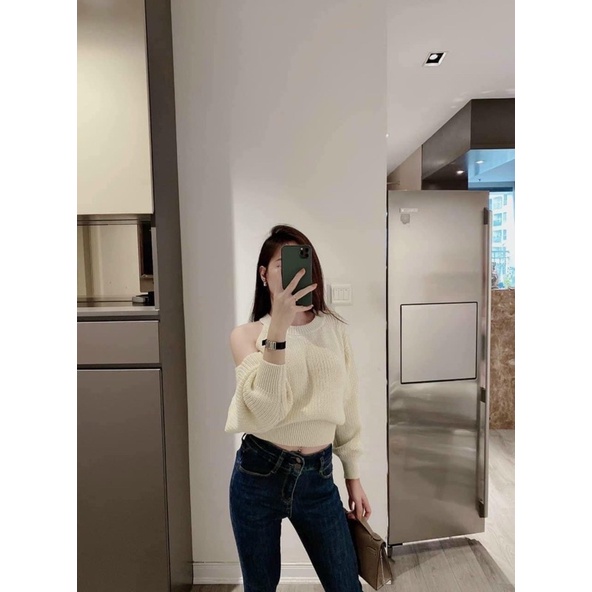 [ CÓ ẢNH THẬT + VIDEO TỰ QUAY ] Áo Dài Tay Khoét Vai Chất Len Dày Dặn From Vừa Mix Đồ Cực Xinh | BigBuy360 - bigbuy360.vn