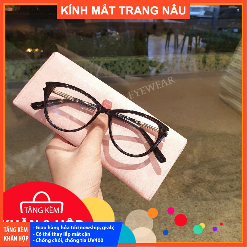 Gọng cận mắt mèo có thể thay cận - Ảnh thật 100% - Gọng cận nữ mắt mèo thời trang 2021 - Thay lắp cận thoải mái
