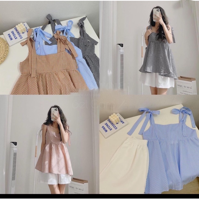 Áo babydoll baby 3 màu vintager xinh VAVASA AD09