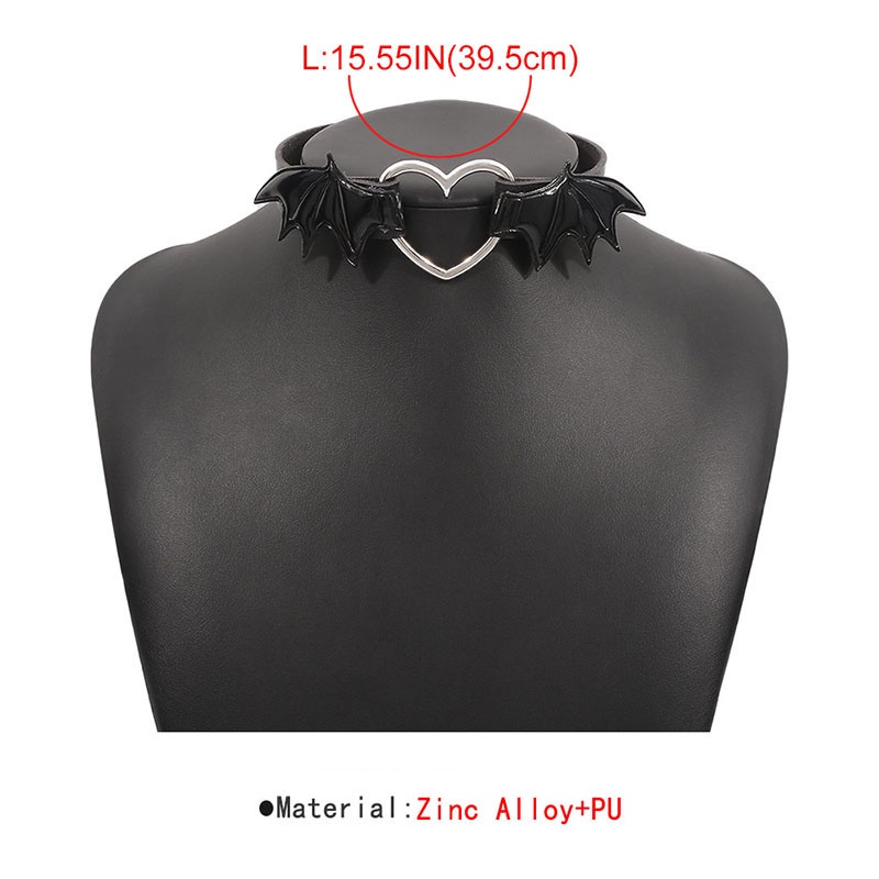 Vòng Cổ Choker Hình Trái Tim Cánh Dơi Phong Cách Gothic Đơn Giản Sáng Tạo Dành Cho Bạn Nữ Dùng Làm Quà Tặng Halloween