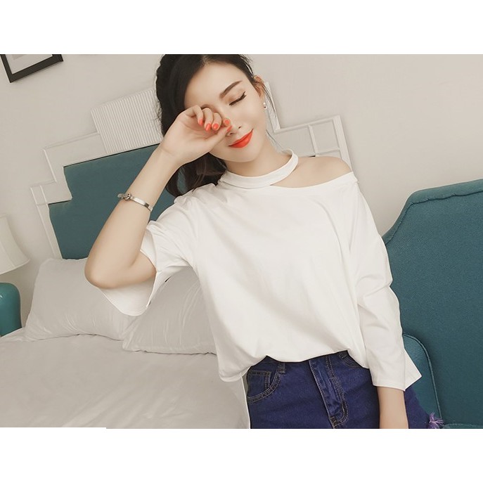 Áo Lệch Vai Dây Cổ