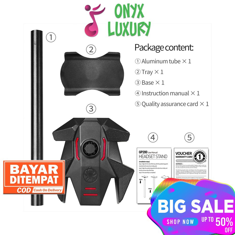 Móc Treo Tai Nghe Đứng Bằng Nhôm Linh Hoạt Plextone Gp200 | BigBuy360 - bigbuy360.vn