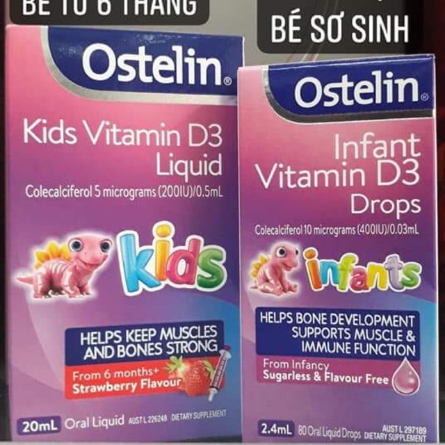 Vitamin D Ostelin liquid Kids dạng nước cho bé từ 6 tháng