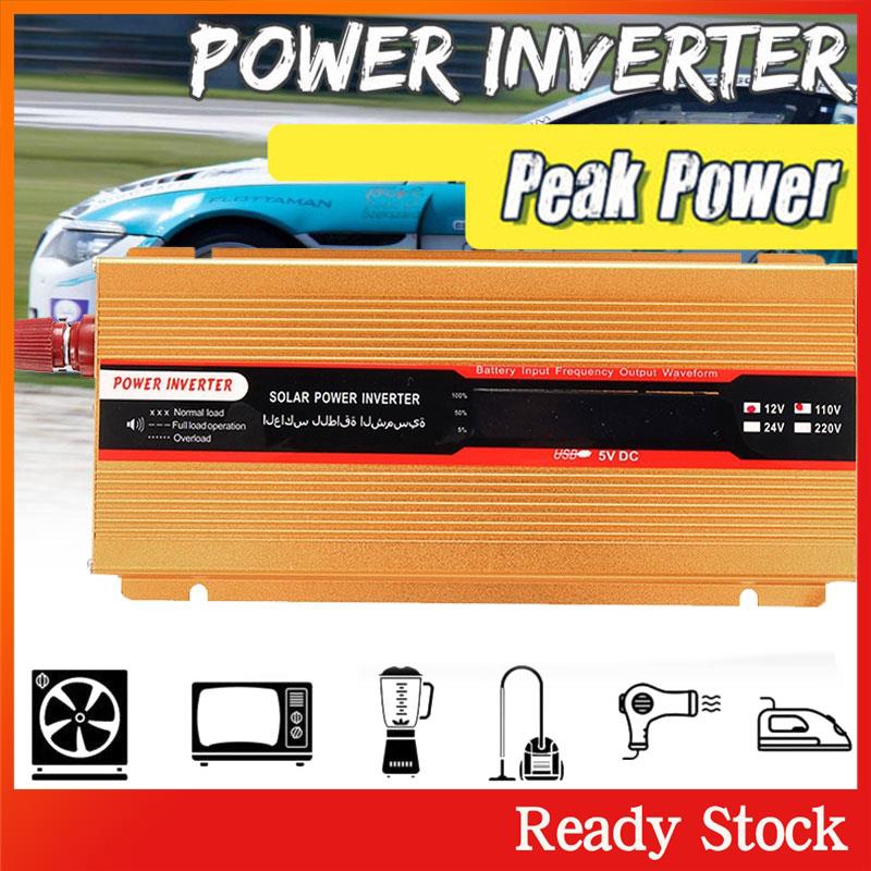 Ready Stock Solar Power Inverter Auto Inverter 2000W Peak Modified Sine Wave LED Portable