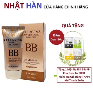 Kem nền trang điểm 3 trong 1 3w clinic collagen & luxury gold bb cream spf50+ pa+++ 50ml