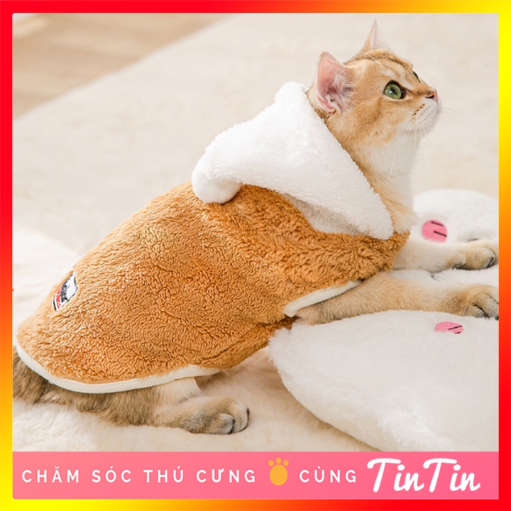 Áo Cho Chó Mèo Chất Lông Dáng Hoodie - Áo Cho Thú Cưng #Tintin Pet Store