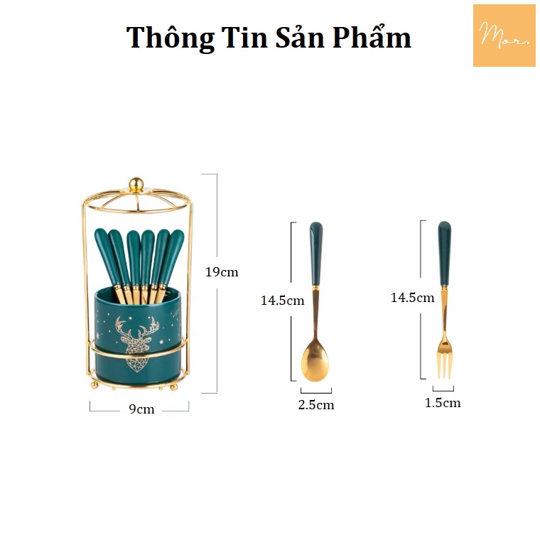 Bộ cốc sứ đựng thìa dĩa - OD6