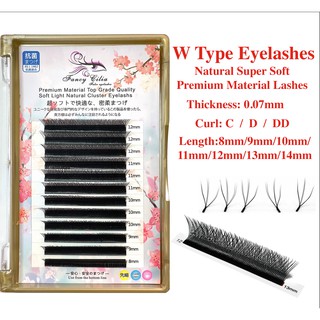 Lông Mi Giả Cong B,DD 0.07mm Chất Liệu Tự Nhiên Mềm Mại Cao CấpLoại W Độ dày mở rộng lông mi 0,07mm Đường cong B, C, D, Vật liệu cao cấp DD Mẹo chia nhỏ tự nhiên Mẹo chia nhỏ Mink Mở rộng lông mi 3D Premade W Hình dạng mở rộng lông mi