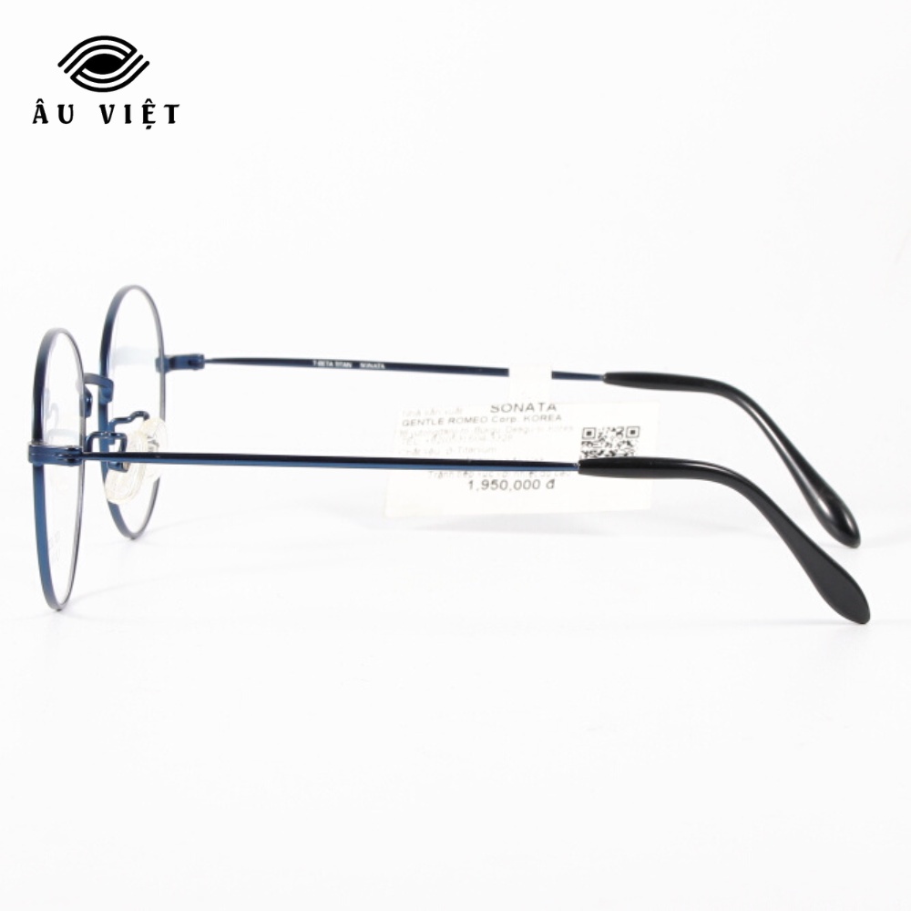 Gọng kính kim loại titanium nam nữ unisex dáng tròn Sonata T-101 màu vàng/bạc/xanh đen Full box