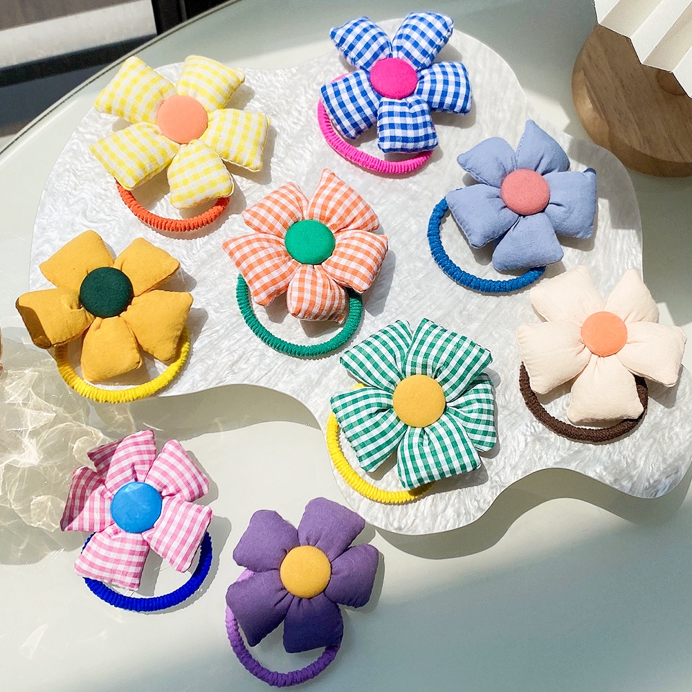 Dây buộc tóc KIDSBOWS co giãn trang trí hoa hướng dương nhiều màu sắc tùy chọn dễ thương cho bé gái