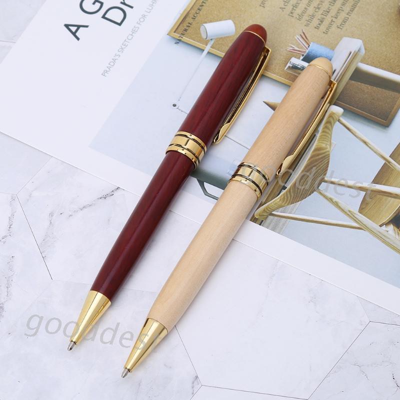 Bút bi vỏ gỗ nắp vặn thủ công cho học sinh