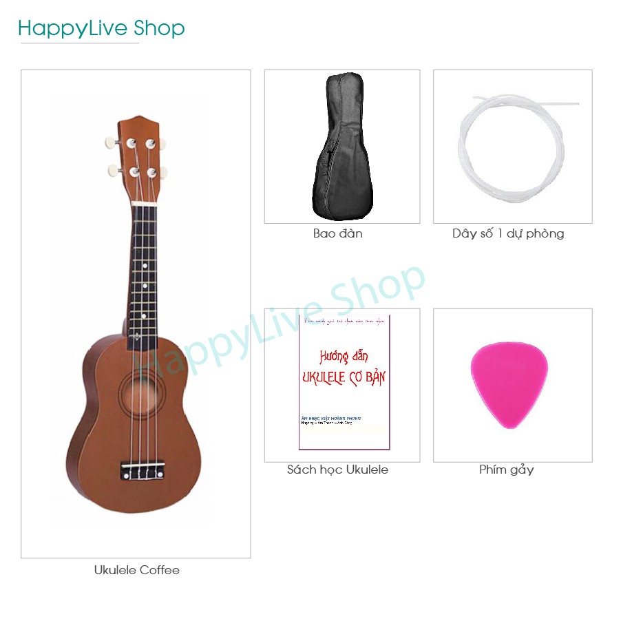 Đàn Ukulele size Soprano Magnate GỖ ( Cần Gỗ ) tặng bao + phím gảy + dây dự phòng + cẩm nang hướng dẫn