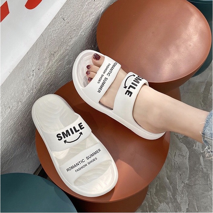 Dép quai ngang nữ SMILE  đế mềm siêu nhẹ hotrend 2021