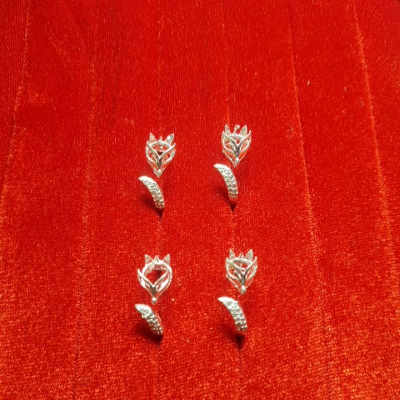 PHÔI NHẪN HỒ LY BẠC TA NẮP ĐÁ 8MM