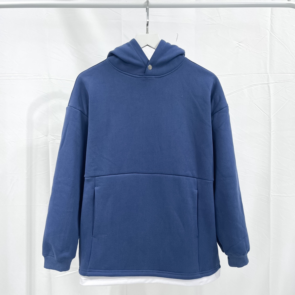 Áo Hoodie basic nỉ bông trơn unisex, áo khoác nỉ trơn nam nữ form rộng