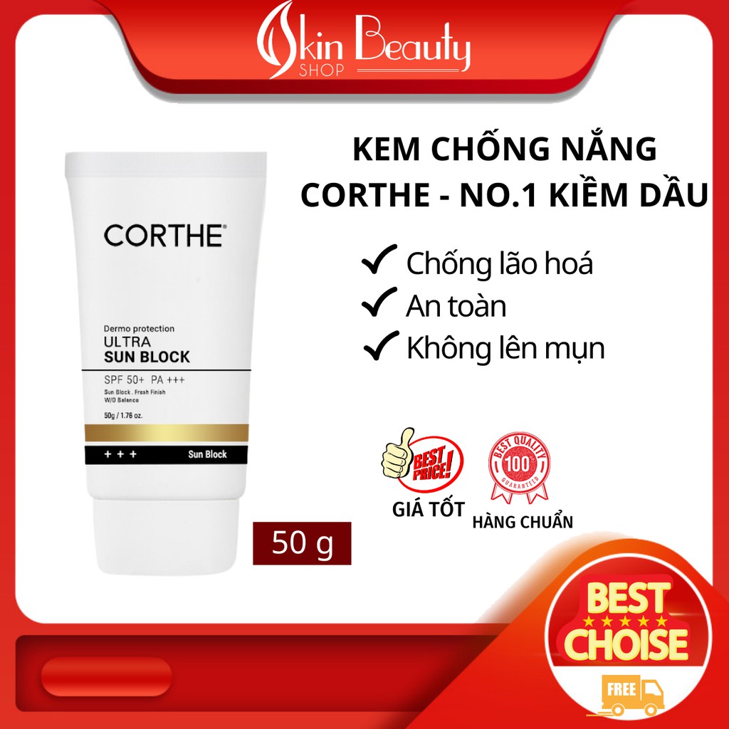 Kem Chống Nắng Ultra Sun Block Corthe Hàn Quốc 50ml chống lão hóa, kiềm dầu, an toàn, không lên mụn