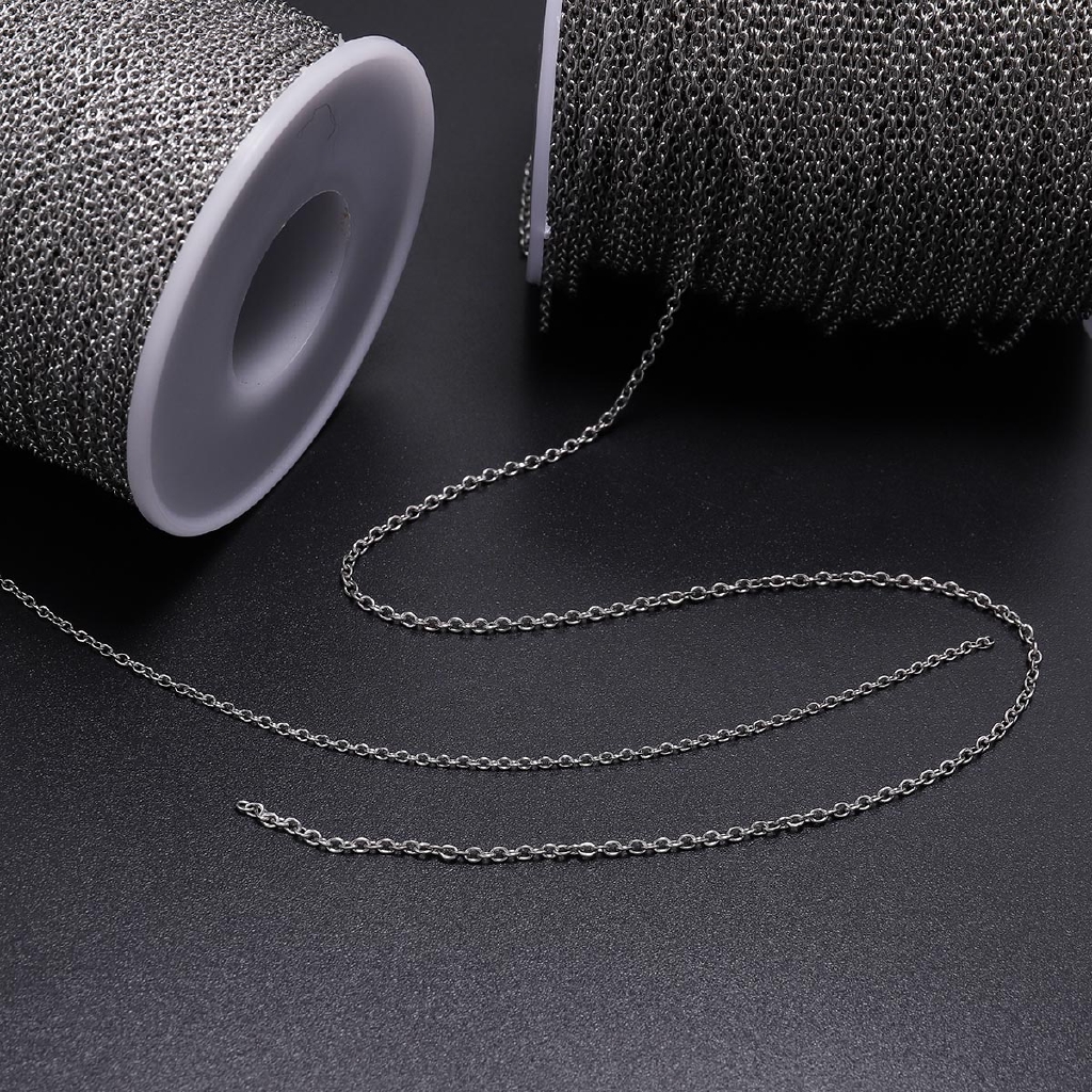 Dây xích ST.KUNKKA 5m/ 1.2 1.6 2.5 3 mm bằng thép không gỉ làm trang sức diy