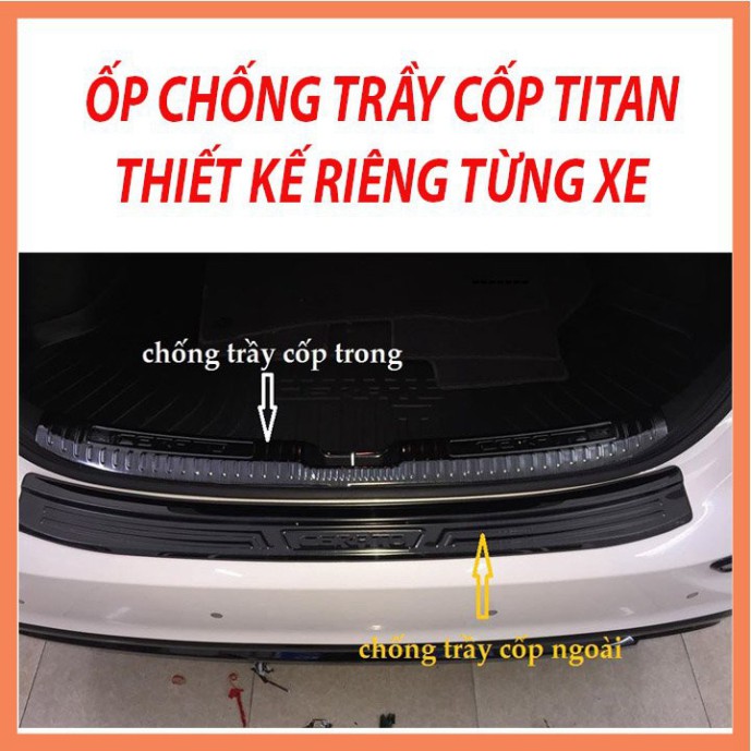 Ốp Chống Trầy Cốp Titan Xe HUYNDAI I10 2014-2020 HATBACK, SEDAN Sáng Bóng Chống Trơn Trượt Cao Cấp -FREE SHIP