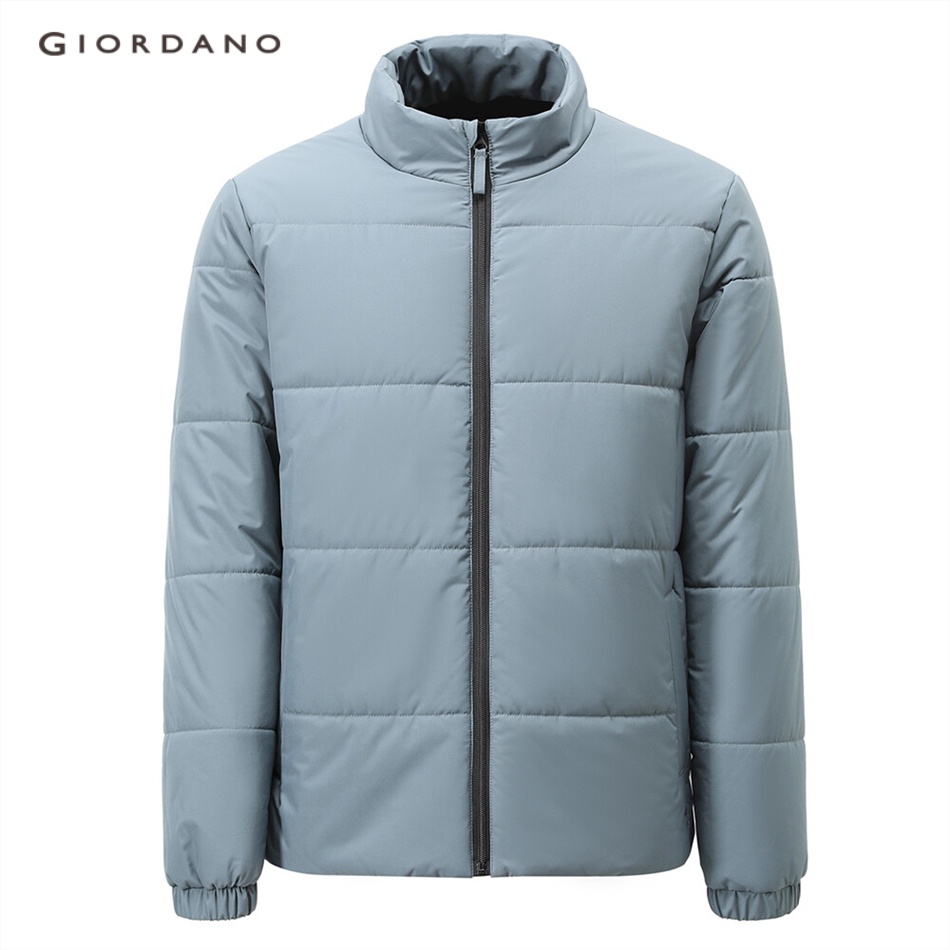Áo khoác GIORDANO 01072685 cổ đứng màu trơn có đệm lót và khóa kéo phía trước thời trang cho nam