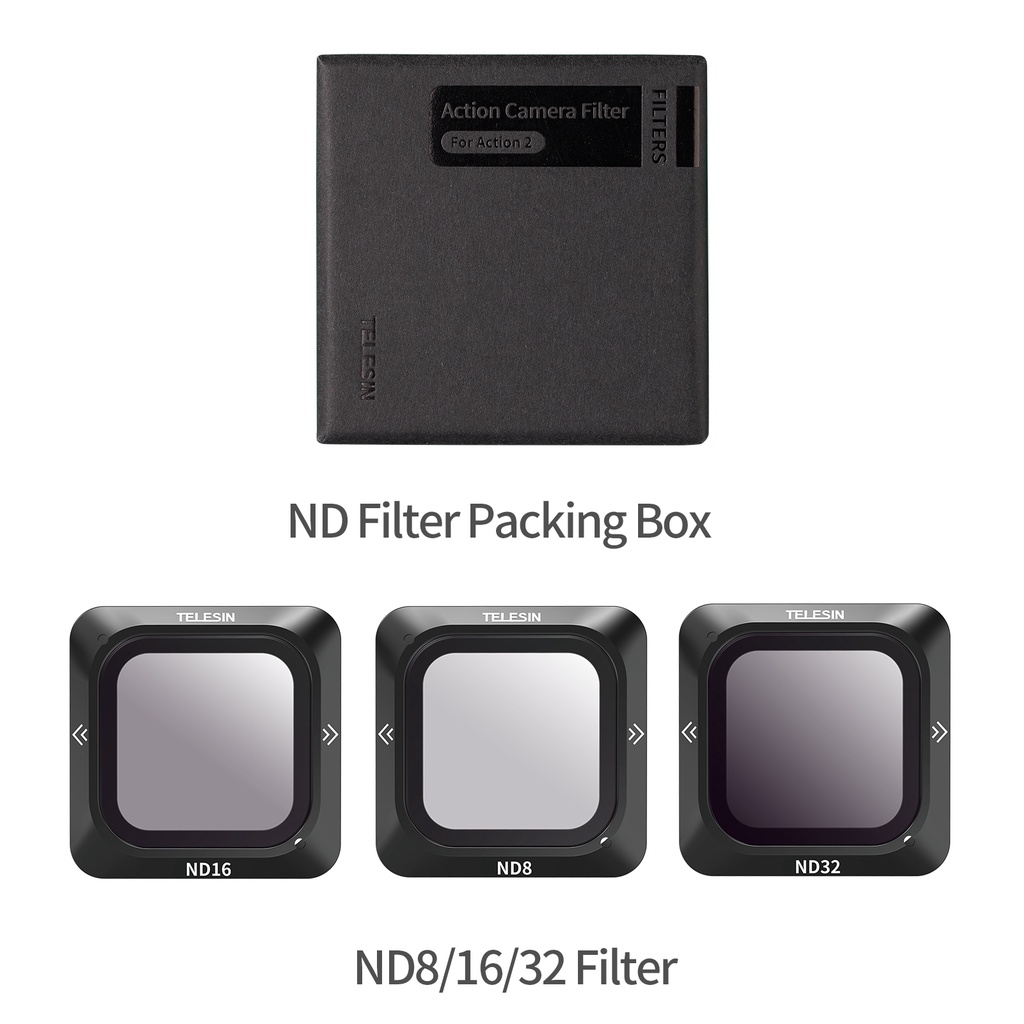 Bộ Lọc Ống Kính TELESIN CPL ND8 ND16 ND32 Cho Máy Ảnh DJI Action 2 Camera ND CPL
