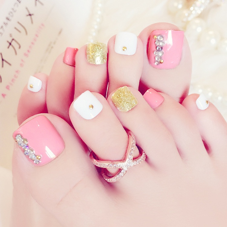 Set 24 Móng Chân Giả Trang Trí Nghệ Thuật