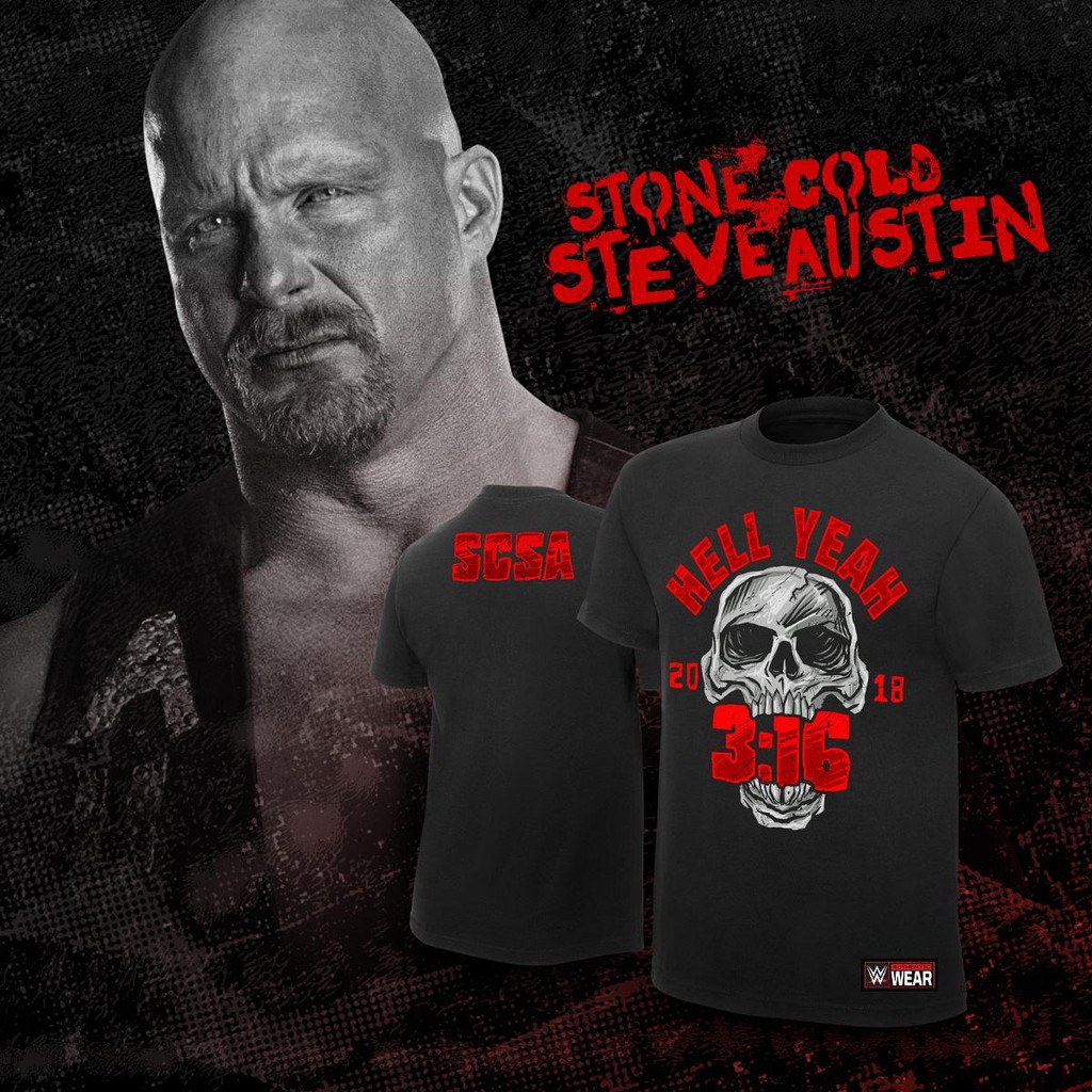 Áo phông WWE Stone Cole Steve Austin "Hell Yeah"