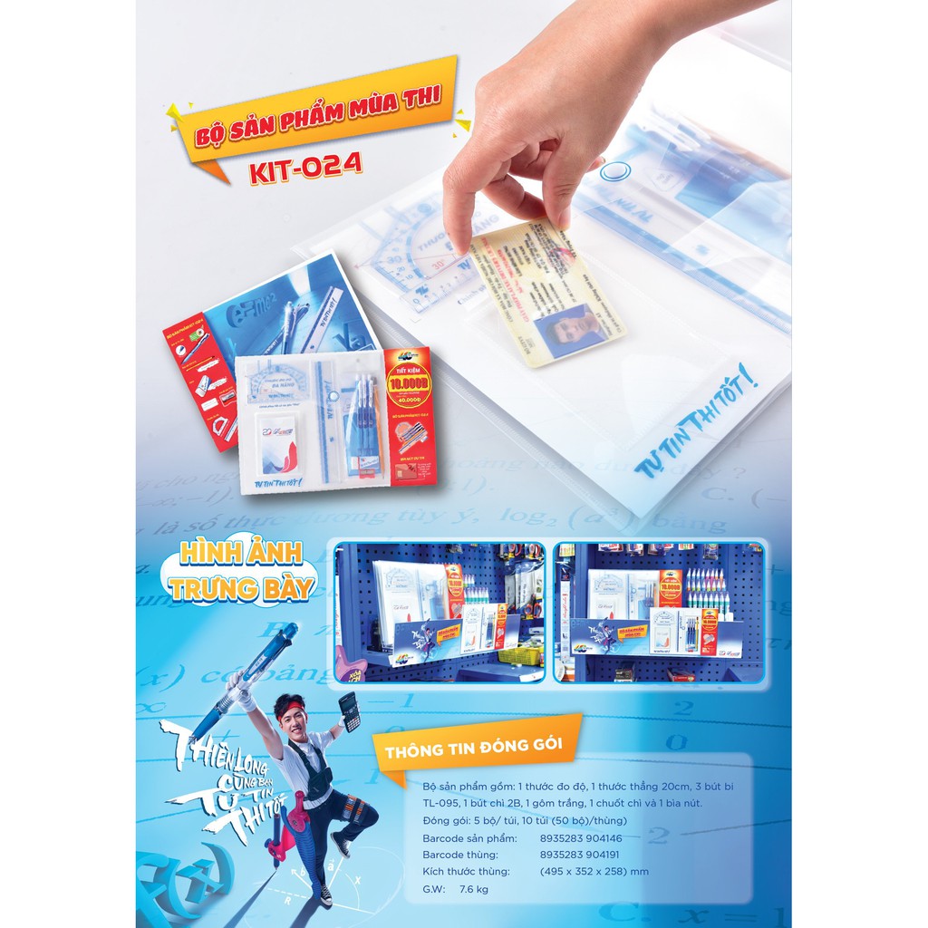 Bộ sản phẩm Thiên Long tiếp sức mùa thi KIT-024