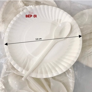 Set 10 Dĩa và muỗng bánh kem
